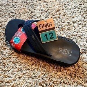💚NWT! Men’s size 12 black FloJos flip flop sandals